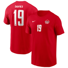 Alphonso Davies Canada Soccer Nike Home Name & Number T-Shirt - Red
