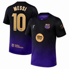 Barcelona Black & Purple Gradient Soccer Jersey (Messi 10)