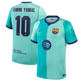 Barcelona Style Mint Green Dual-Tone Zigzag Soccer Jersey (Yamal)