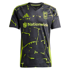 Columbus Style Charcoal Black & Electric Yellow Marble Soccer Jersey (Rossi)