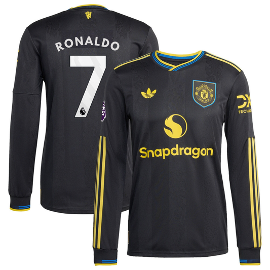 Cristiano Ronaldo Manchester United adidas 2025/26 Third Authentic Long Sleeve Player Jersey - Black Adidas