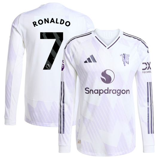 Cristiano Ronaldo Manchester United adidas 2025/26 Away Authentic Long Sleeve Player Jersey - White Adidas