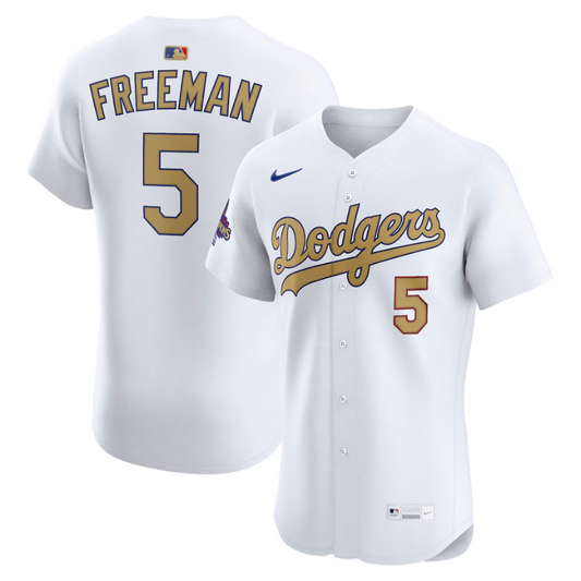 Freddie Freeman Los Angeles Dodgers Nike 2025 Gold Collection Elite Jersey – White Nike