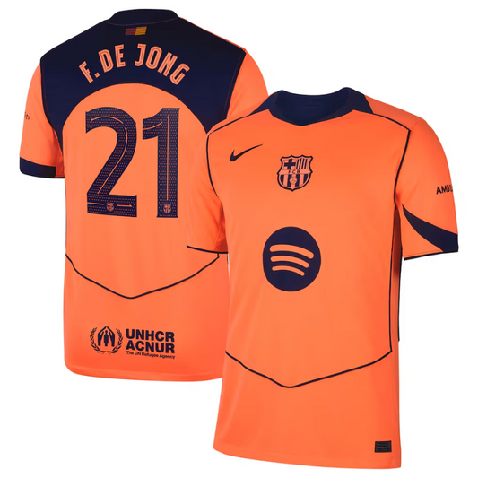 Frenkie de Jong Barcelona Nike 2025/26 Third Player Jersey - Orange Nike