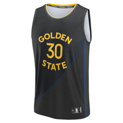 Golden State Warriors Black & Gold Fastbreak Basketball Jersey (Curry)