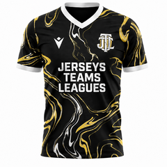Jerseys Teams Leagues Black, Gold & Silver Marble Performance Football Jersey – Premium Soccer Shirt