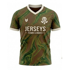 JerseysTeamsLeagues Brown & Green Marble Performance Football Kit – Premium Soccer Jersey and Shorts Set