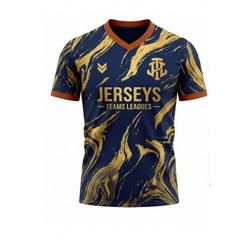 JerseysTeamsLeagues Premium Navy & Gold Marble Performance Football Kit – Soccer Jersey and Shorts Set