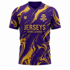 Jerseys Teams Leagues Purple & Gold Marble Performance Football Kit – Premium Soccer Jersey and Shorts Set