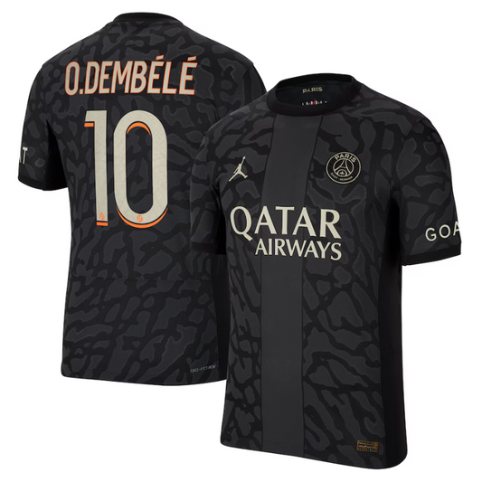 Jordan Brand Ousmane Dembélé Paris Saint-Germain Anthracite 2023/24 Third Match Authentic Player Jersey Jordan Brand