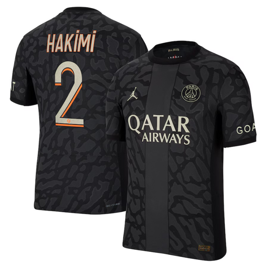 Jordan Brand Achraf Hakimi Paris Saint-Germain Anthracite 2023/24 Third Match Authentic Player Jersey Jordan Brand