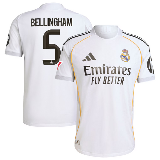 Jude Bellingham Real Madrid adidas 2025/26 Home Authentic Jersey - White Adidas