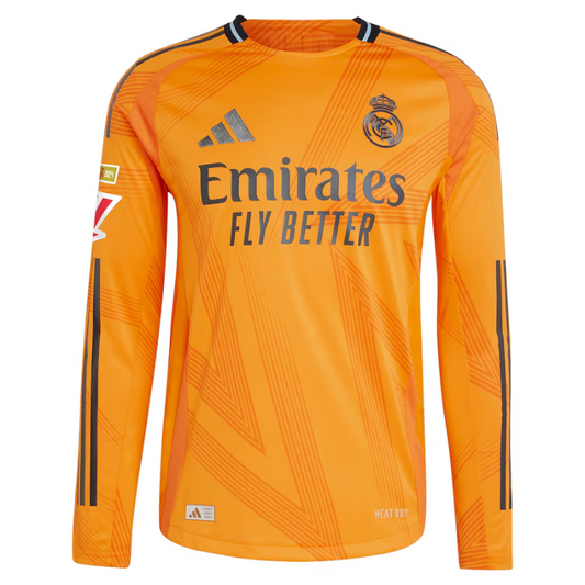 Kylian Mbappé Real Madrid adidas 2024/25 Away Long Sleeve Player Jersey - Orange Adidas