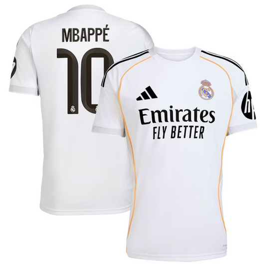 Kylian Mbappé Real Madrid adidas 2025/26 Home Player Jersey - White Adidas
