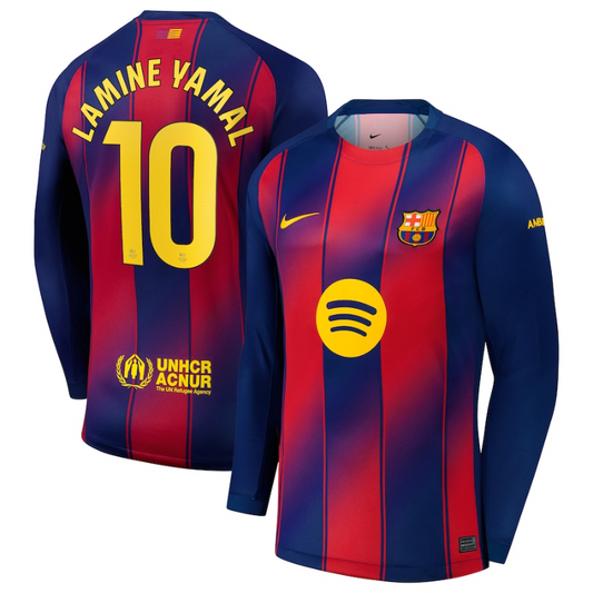 Lamine Yamal Barcelona Nike 2025/26 Long Sleeve Player Jersey - Blue Nike