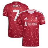 Liverpool Style Crimson Red Geometric Graphic Soccer Jersey (Wirtz)