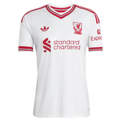 Liverpool Style White & Red Striped Trim Soccer Jersey (Wirtz)