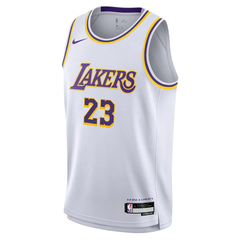 Los Angeles Lakers White, Purple & Gold Association Edition Basketball Jersey (James)