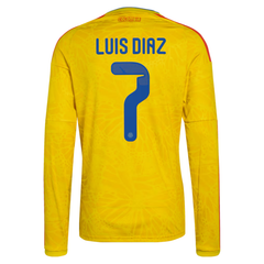 Luis Diaz Colombia National Team adidas 2026 Home Long Sleeve Jersey - Yellow