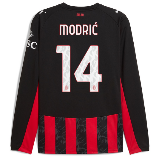 Luka Modric AC Milan Puma 2025/26 Home Long Sleeve Jersey - Red Puma