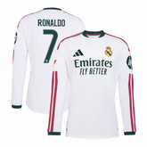 Madrid White & Maroon Long-Sleeve Soccer Jersey (Ronaldo 7)