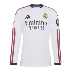 Madrid White & Maroon Long-Sleeve Soccer Jersey (Vini.Jr)