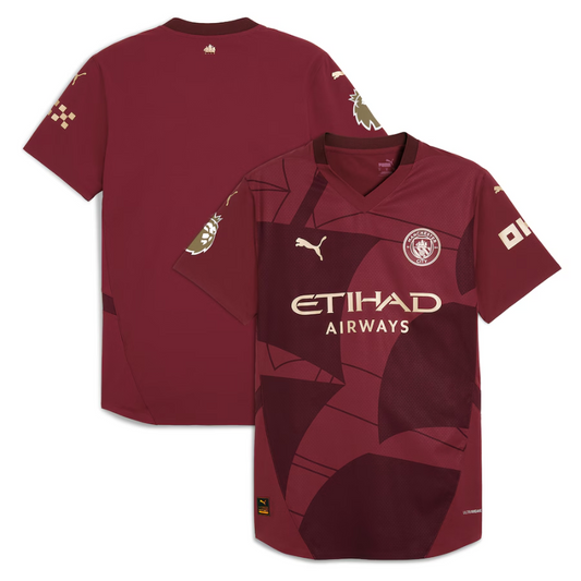 Manchester City Puma 2024/25 Third Authentic Jersey - Burgundy Puma