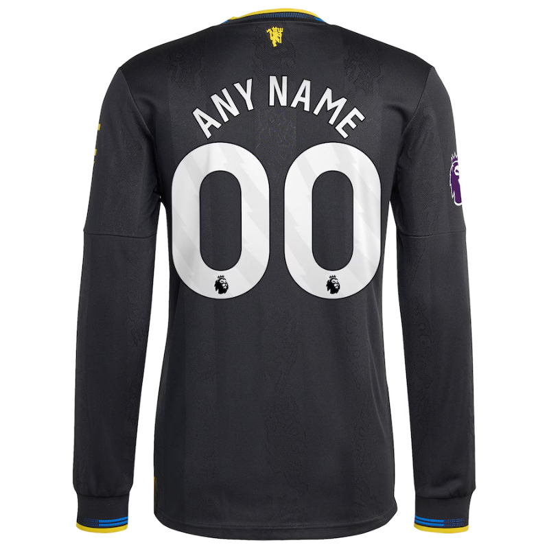 Manchester United adidas 2025/26 Third Long Sleeve Jersey - Black Adidas