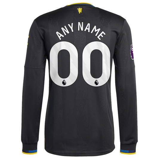 Manchester United adidas 2025/26 Third Long Sleeve Jersey - Black Adidas