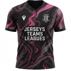 Men's Black & Pink Marbled Football Shirt - Jersey Teams Leagues™