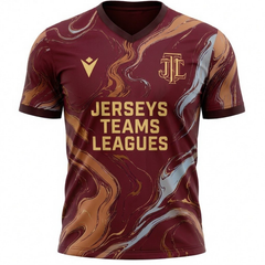 Men's Burgundy & Gold Marbled Football Shirt - Jersey Teams Leagues™