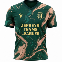 Men's Forest Green & Rose Gold Marbled Football Shirt - Jersey Teams Leagues™