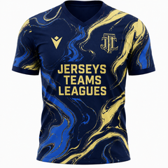 Men's Navy & Gold Liquid Marble Football Shirt