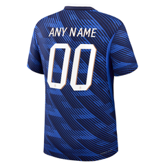 Men's Premium Blue Textured Stripe Football Shirt – Slim Fit Pro-Style Matchday Performance Top
