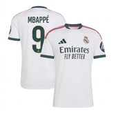 Men's White, Dark Green and Pink Trim Football Shirt (Mbappé)
