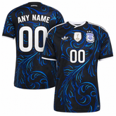 Argentina Men's Custom Black and Blue Swirl Football Jersey – Regular Fit Pro-Style Matchday Performance Tee