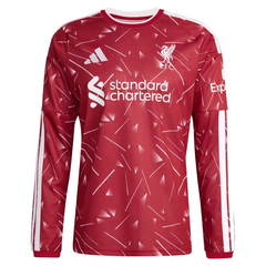 Men's Long-Sleeve Red Geometric Print Football Shirt (Szoboszlai )