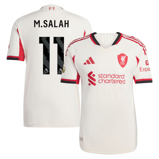 Mohamed Salah Liverpool adidas 2025/26 Away Authentic Player Jersey - White Adidas