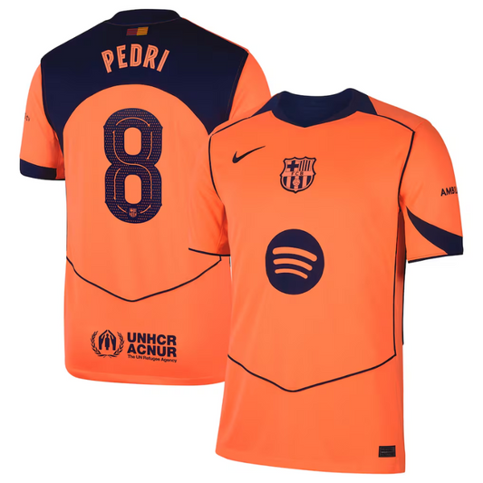 Pedri Barcelona Nike 2025/26 Third Player Jersey - Orange Nike