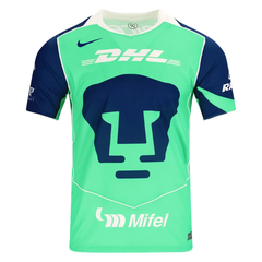 Pumas UNAM Green & Navy Soccer Jersey 25/26 Third Jersey (Green Shock/Blue Void/White)