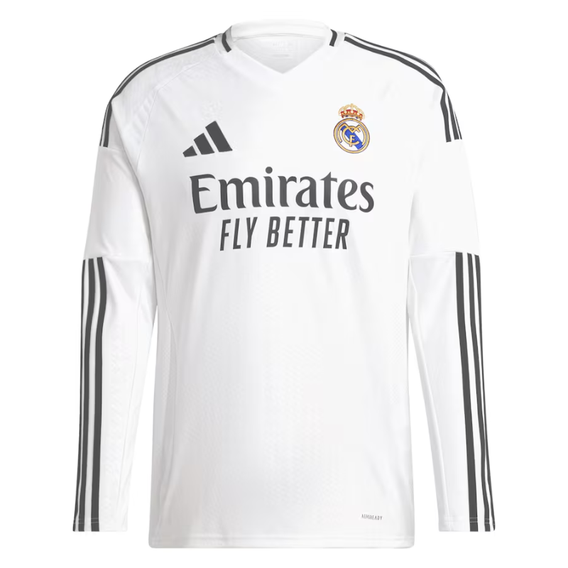 Real Madrid adidas 2024/25 Home Custom Long Sleeve Jersey - White Adidas