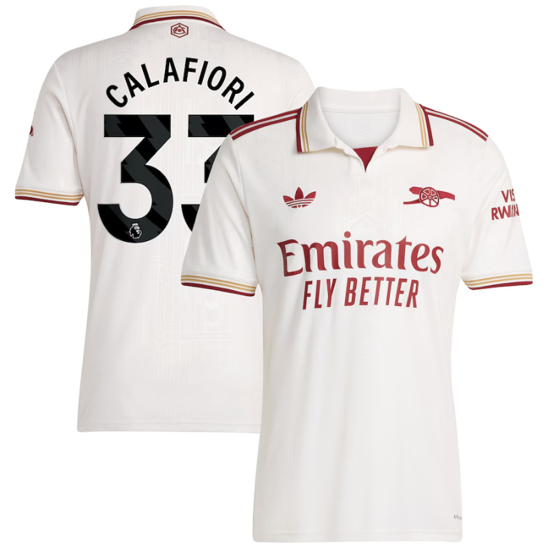 Riccardo Calafiori Arsenal adidas 2025/26 Third Player Jersey - White Adidas