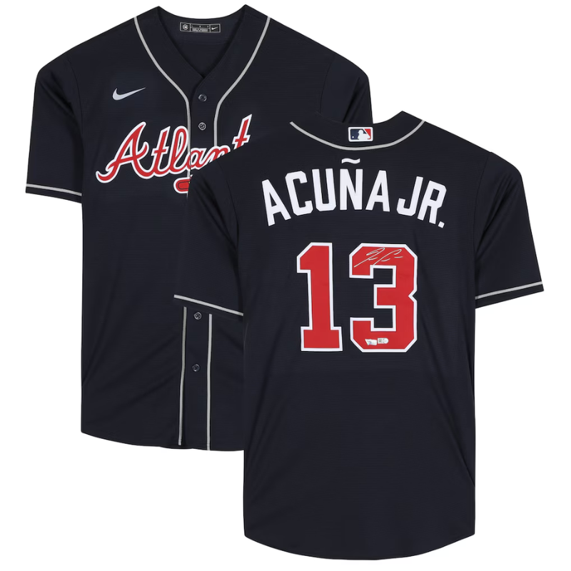 Ronald Acuna Jr. Atlanta Braves Fanatics Authentic Navy Nike Jersey Nike
