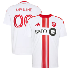 Toronto Style White & Red Customizable Soccer Jersey