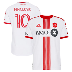 Toronto Style White & Red Striped Soccer Jersey (Mihailovic)