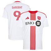 Toronto Style White & Red Vertical Stripe Soccer Jersey (Sargent)