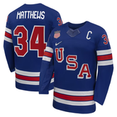 USA Captain Royal Blue Hockey Jersey (MATTHEWS)