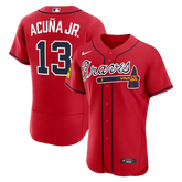 Atlanta Braves Red Alternate Jersey (Ronald Acuña Jr.)