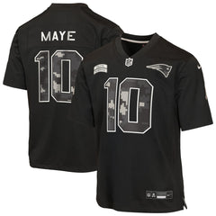 Nike Drake Maye New England Patriots Youth Salute to Service Game Jersey