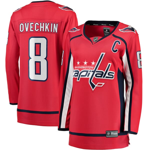Fanatics Alexander Ovechkin Washington Capitals Women's Captain Patch Home Breakaway Jersey